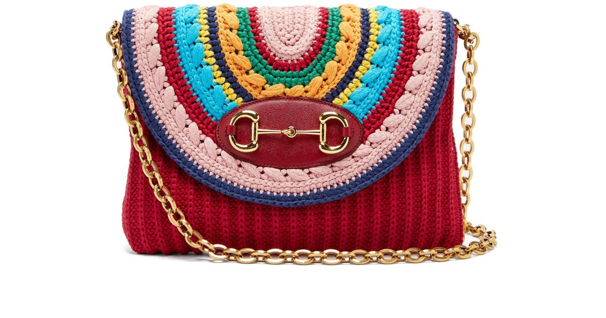 Gucci, Bags, Gucci Horsebit 955 Crochet And Knit Crossbody Bag