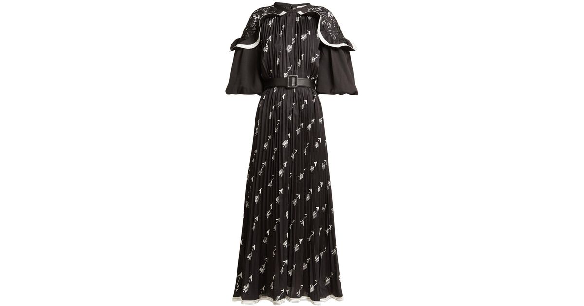 self portrait arrow print midi dress