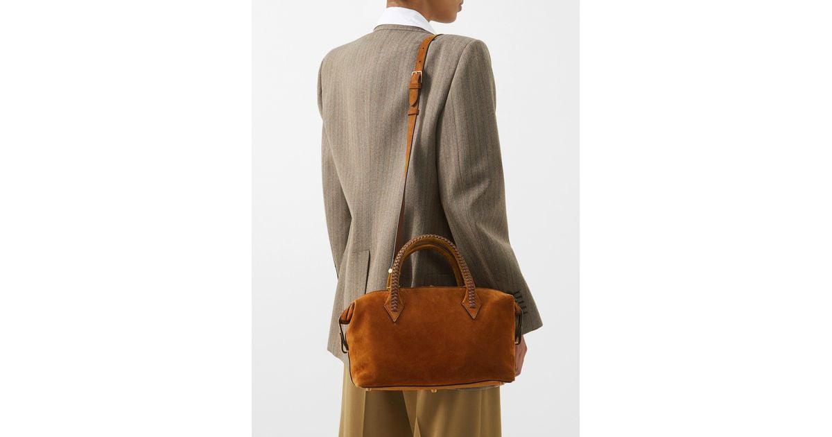 Metier Perriand City Small Suede Handbag in Natural Lyst