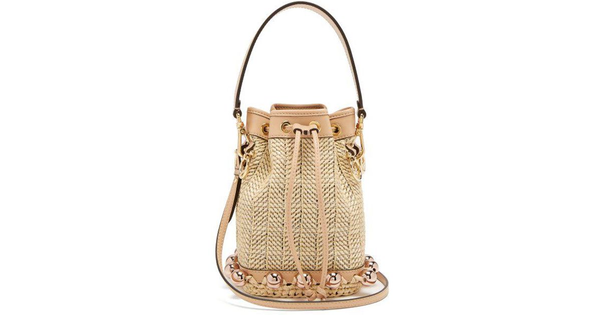 raffia bucket bag