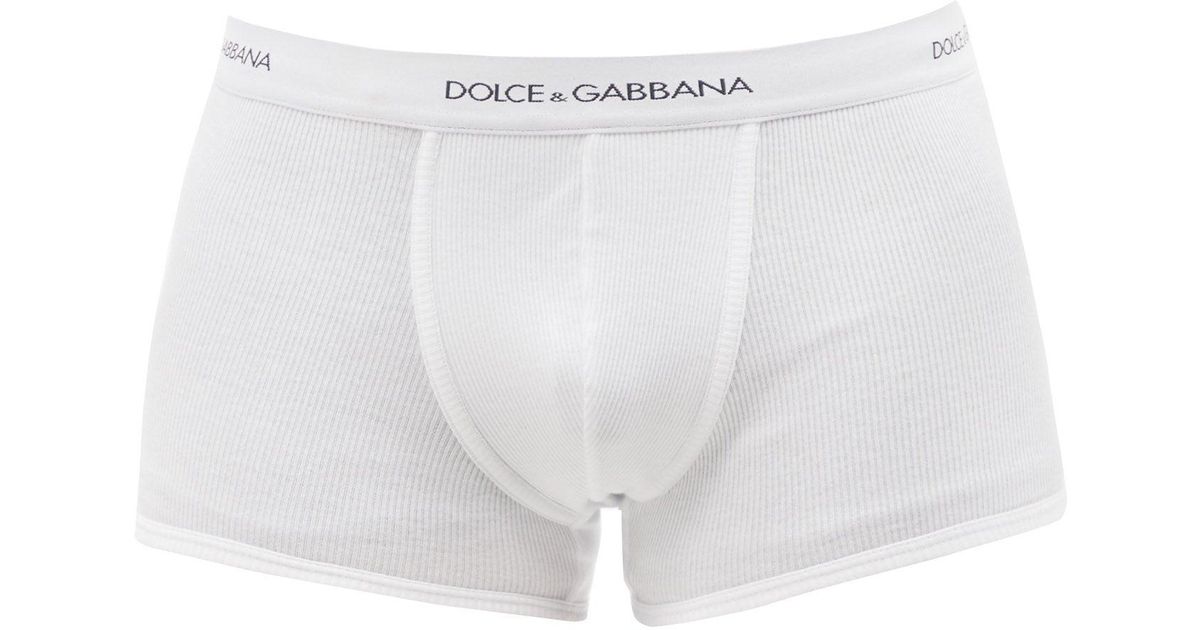 Black Dolce & Gabbana Stretch Ribbed Cotton Regular Boxer 