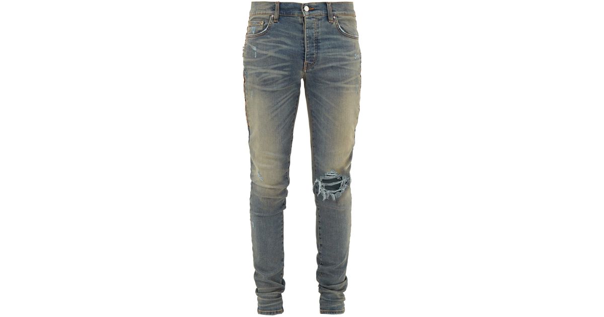 Amiri Denim Leopard-print Calf Hair 