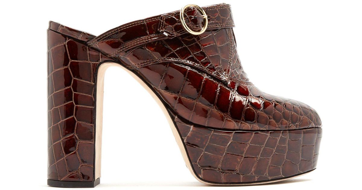 brown crocodile heels
