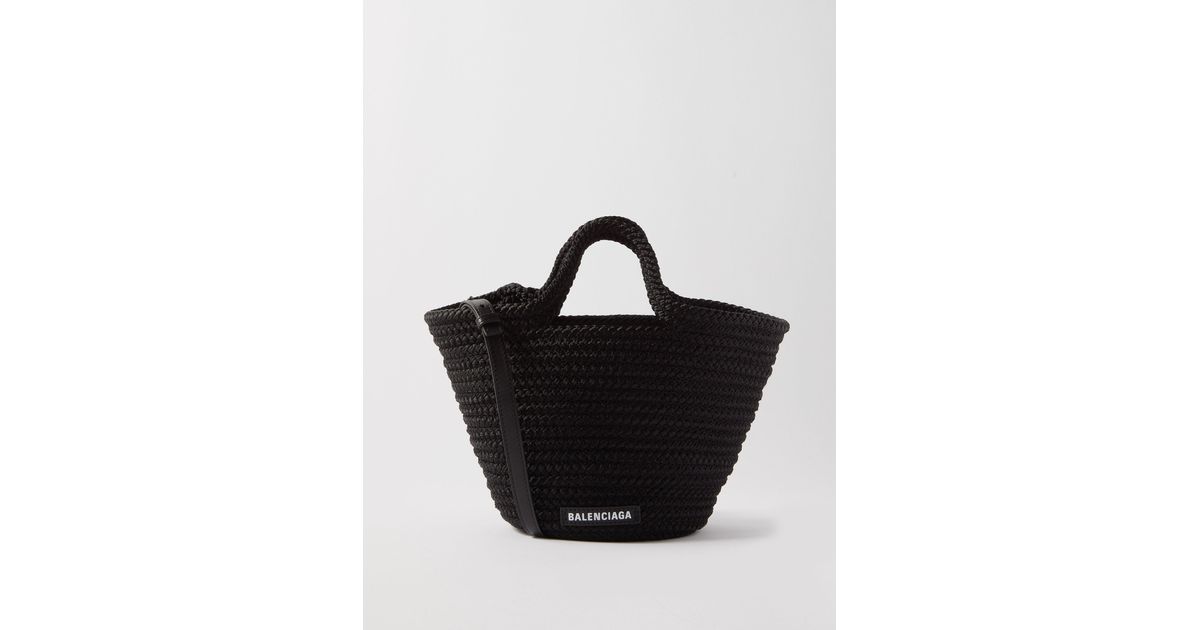 Balenciaga Leather Ibiza Woven Basket Bag in Black | Lyst Canada