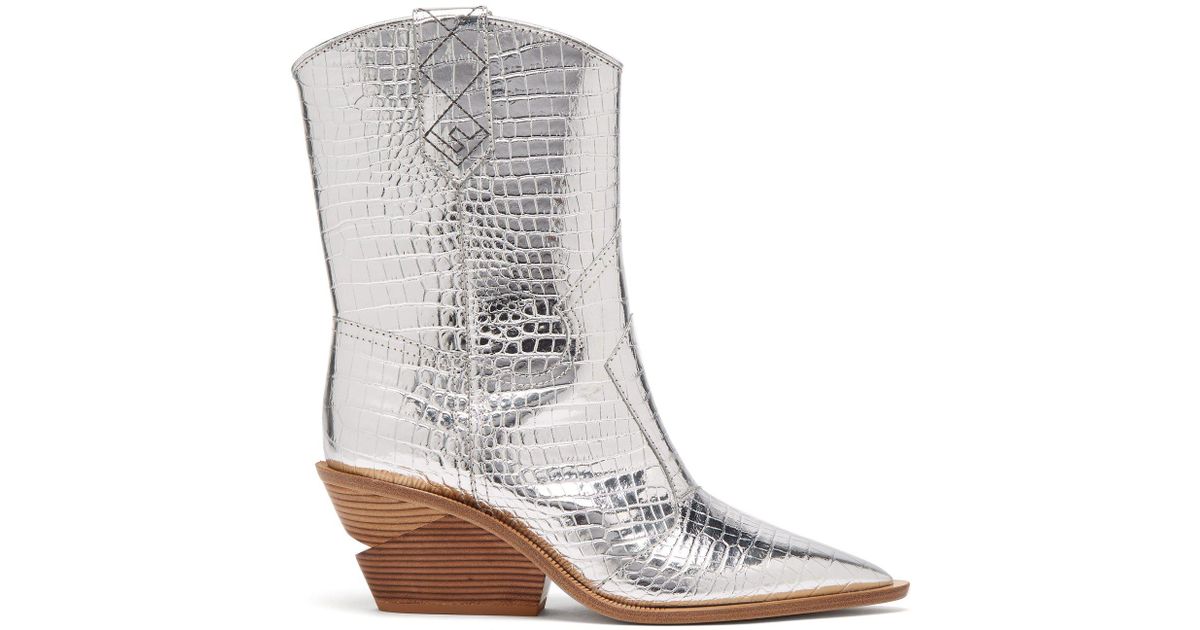 silver fendi boots