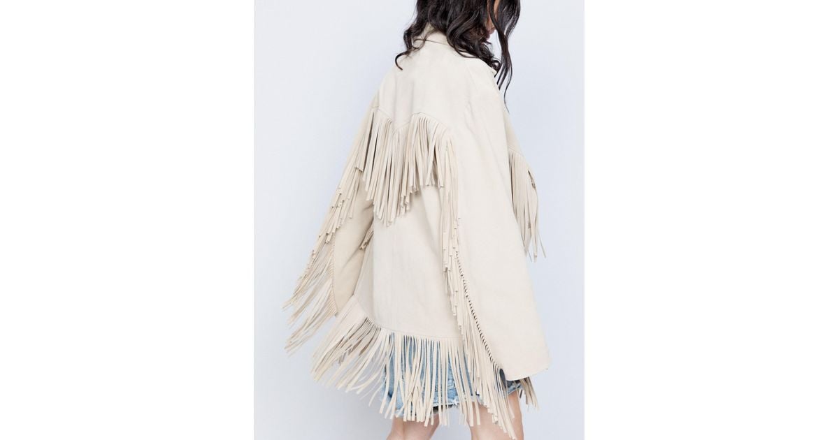 Raey Suede Fringe Western Jacket in Natural | Lyst