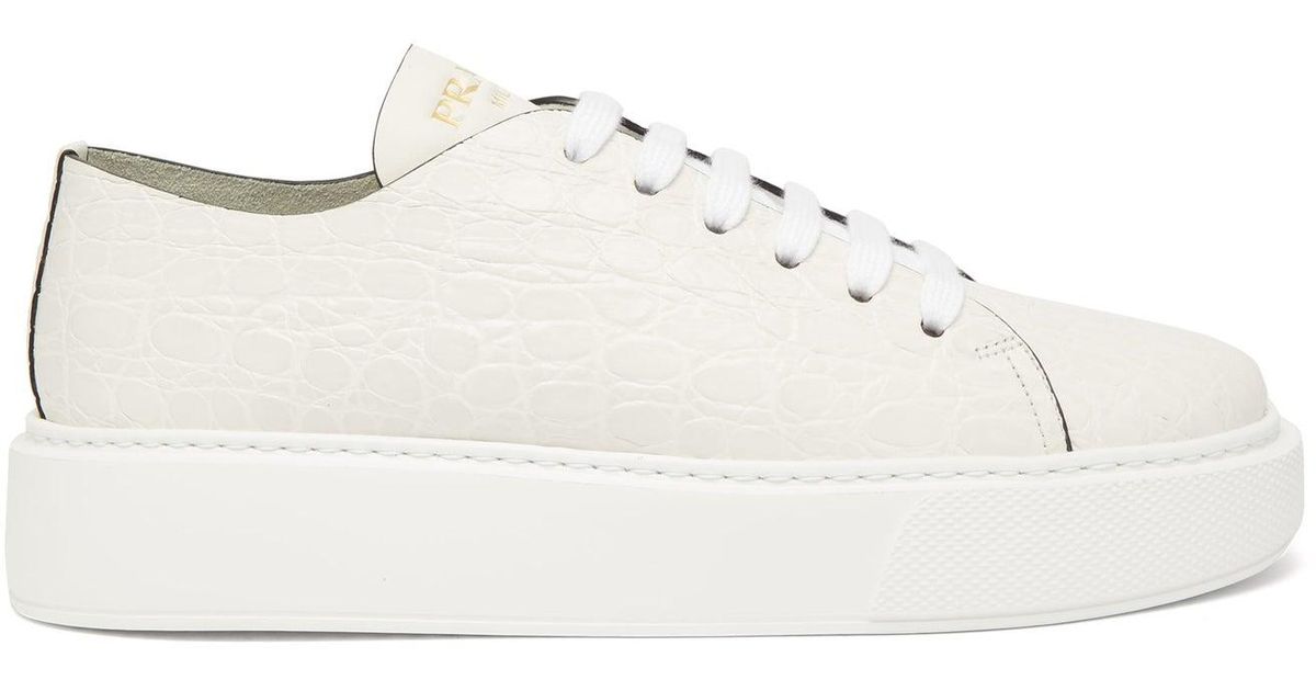 prada raised sole low tops white