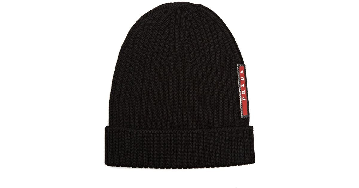 Black Black Rib Knitted Beanie Hat 