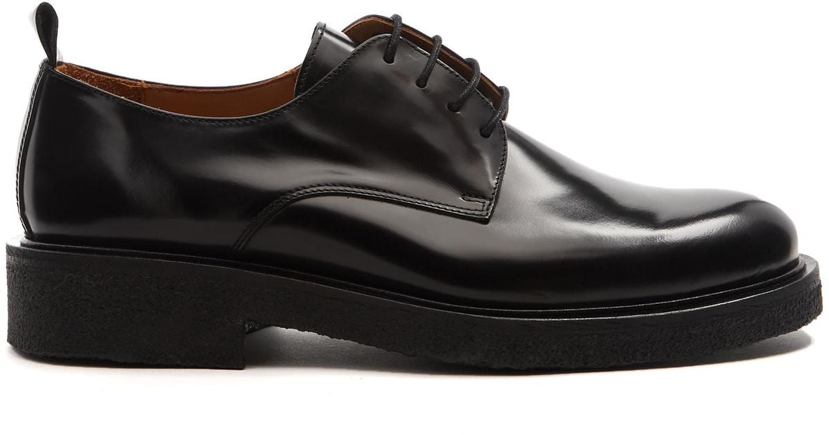 Ami Paris Leather Derby Shoes in Black for Men | Lyst