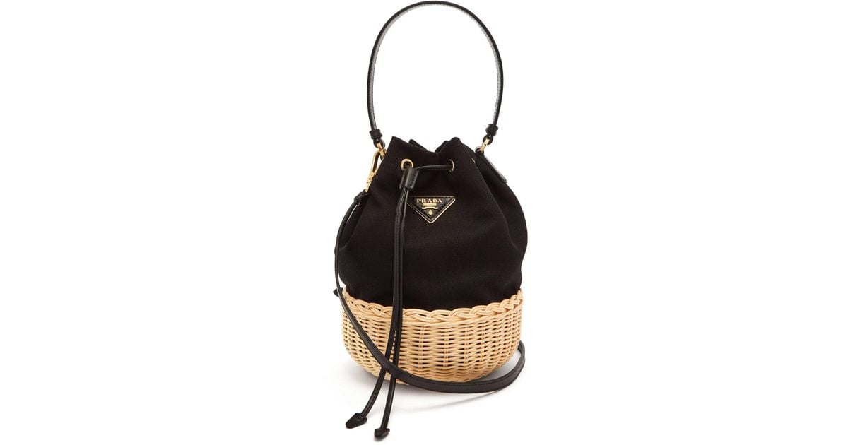 prada canvas bucket bag