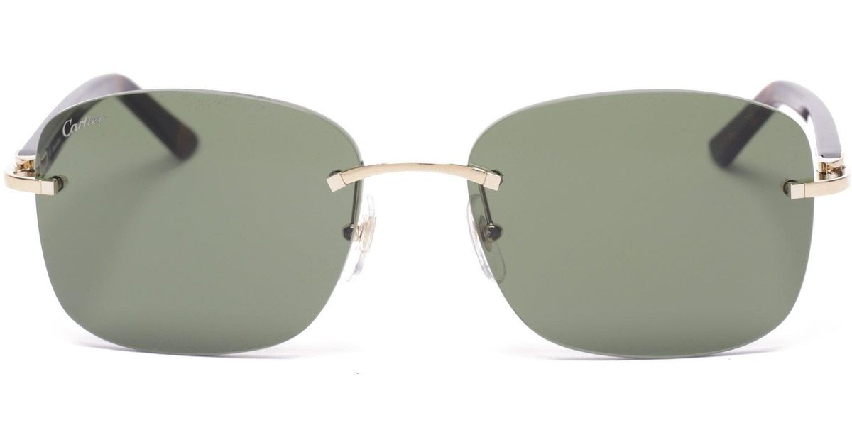 Cartier C Décor Rimless Acetate Sunglasses in Green for Men | Lyst