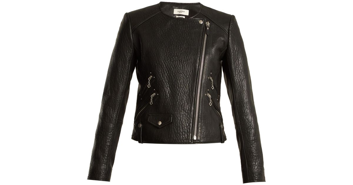 Étoile Isabel Marant Black Kankara Textured Biker Jacket