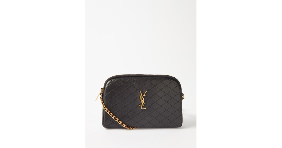 Saint Laurent Gaby Quiltedleather Crossbody Bag in Black Lyst