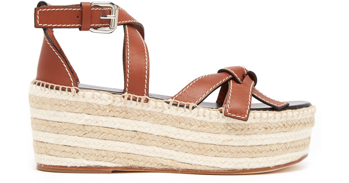 Loewe Gate Wedge Sandals in Brown Lyst UK