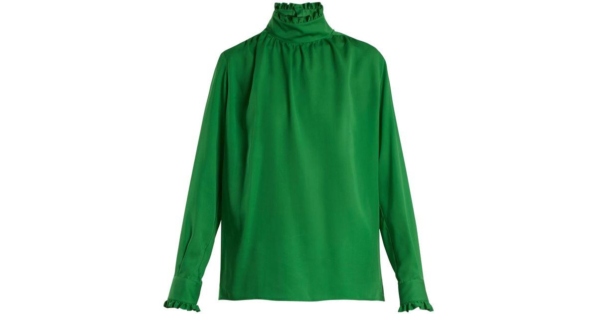 gucci green blouse