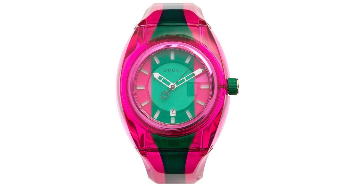 Gucci Rubber Sync Watch, 46mm in Pink 