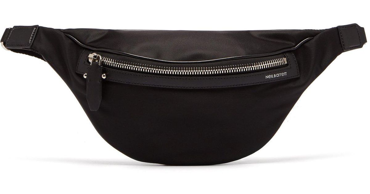 Neil Barrett Synthetic Leather Trimmed Belt Bag in Black for Men - Lyst