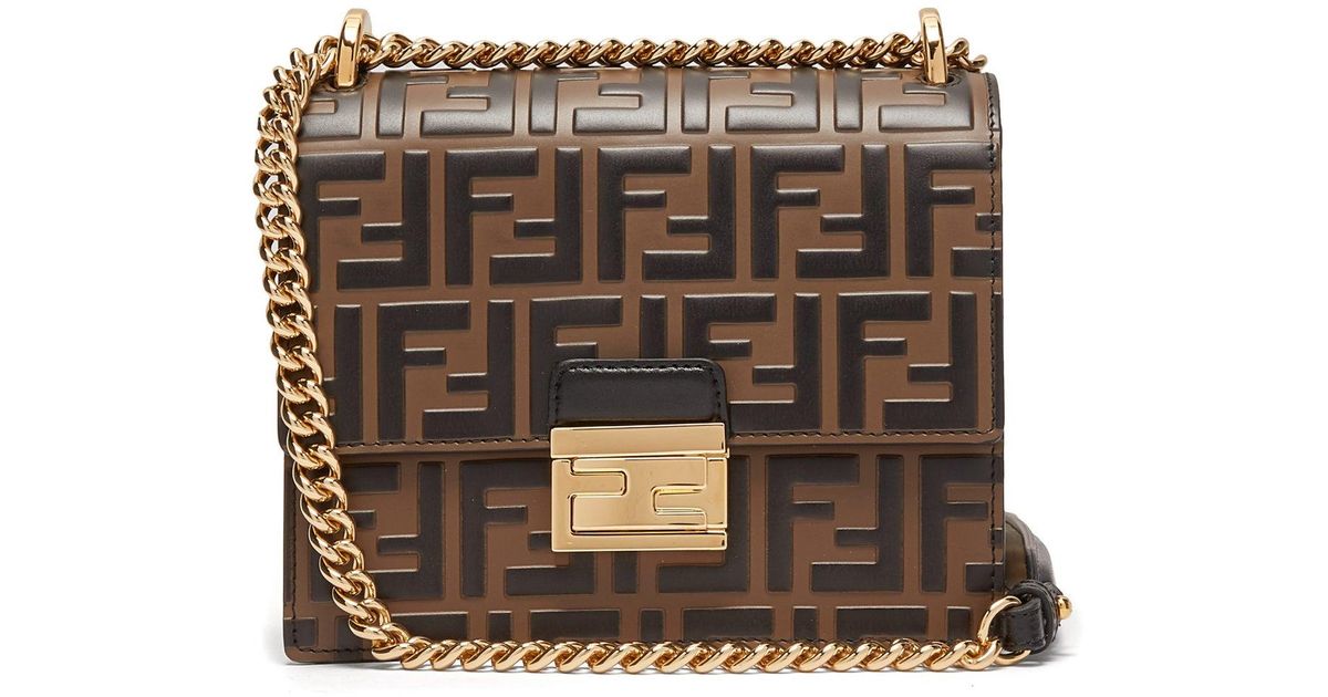 Fendi kan i ff embossed shoulder bag sale