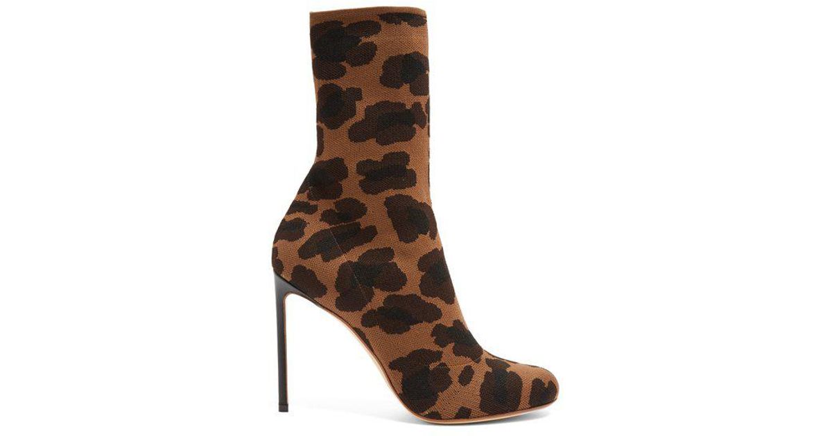 leopard sock boots