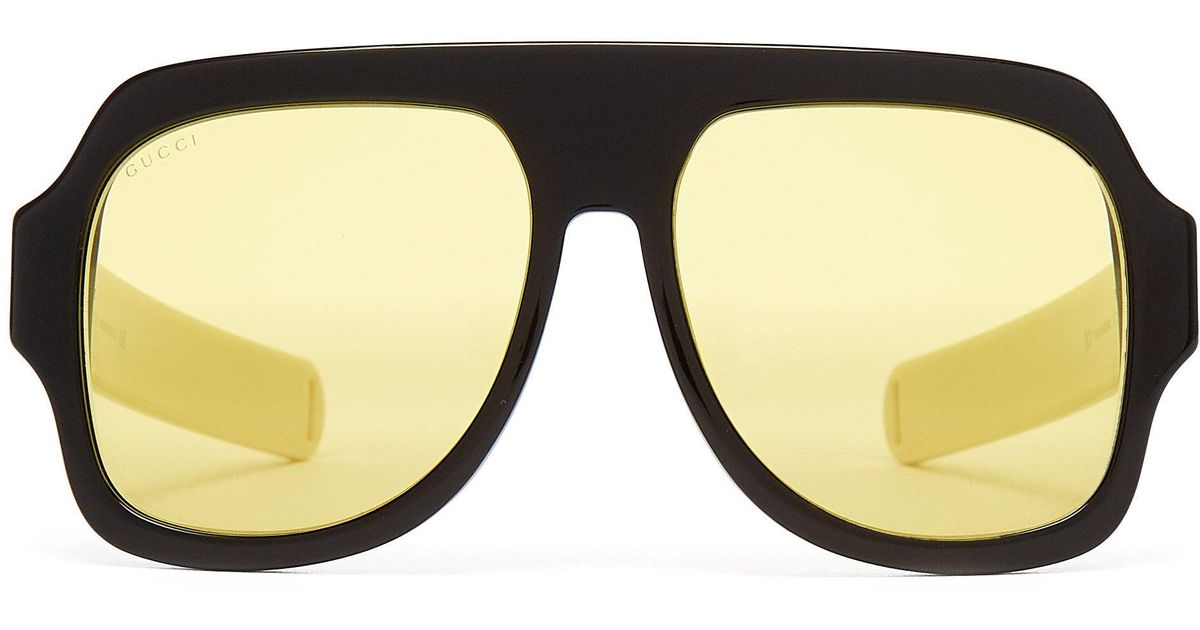 Gucci D-frame Acetate Sunglasses in Black for Men | Lyst