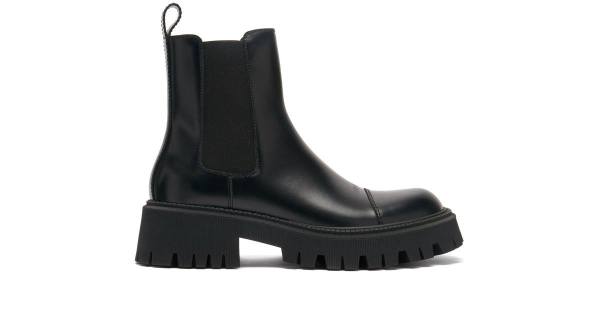 Balenciaga Tractor Trek-sole Leather Chelsea Boots in Black for Men ...