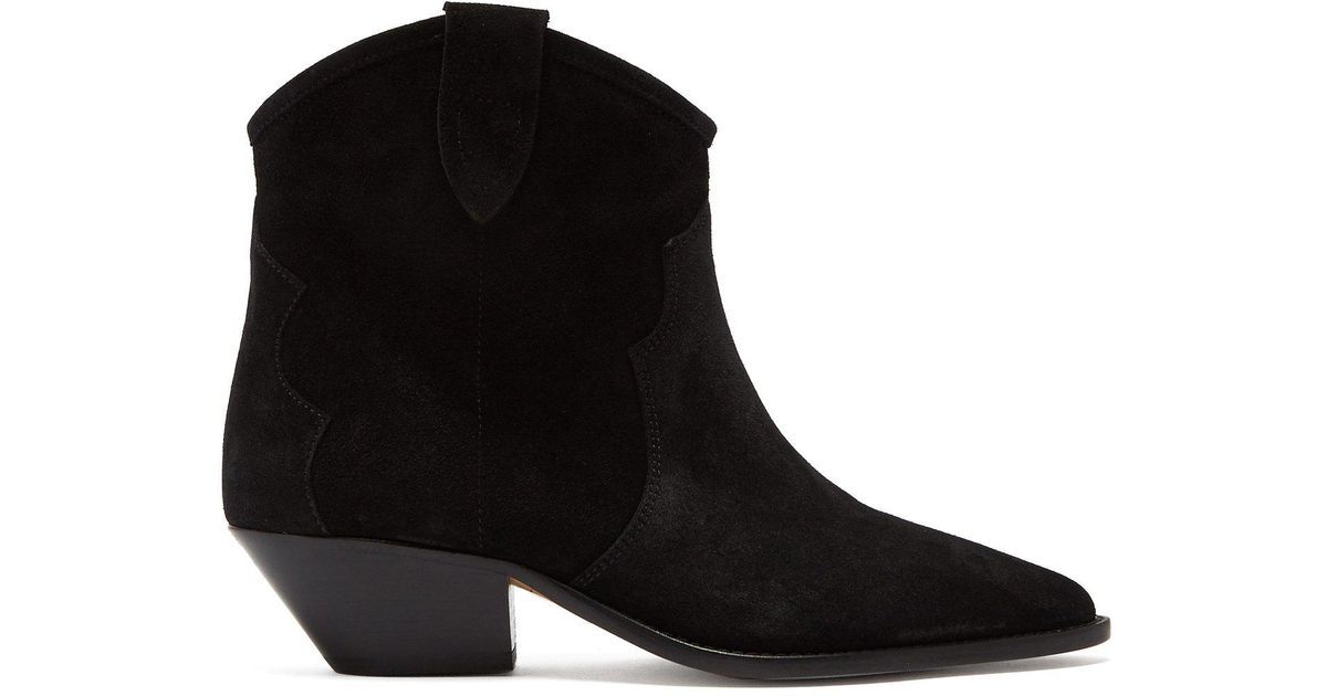 western suede ankle boots