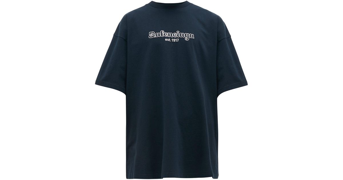balenciaga t shirt navy blue