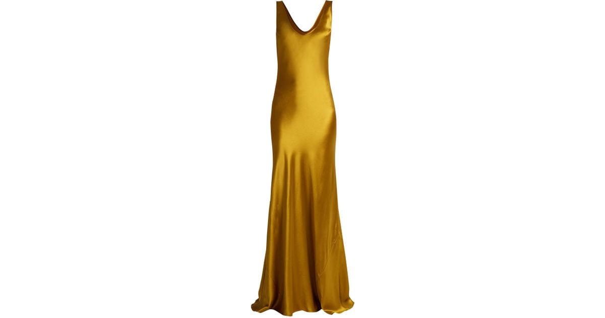 Galvan London Valletta Silk-satin Slip Dress in Metallic | Lyst