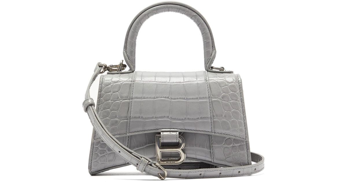 Balenciaga Hourglass Embossed Leather Satchel (SHG-36403)