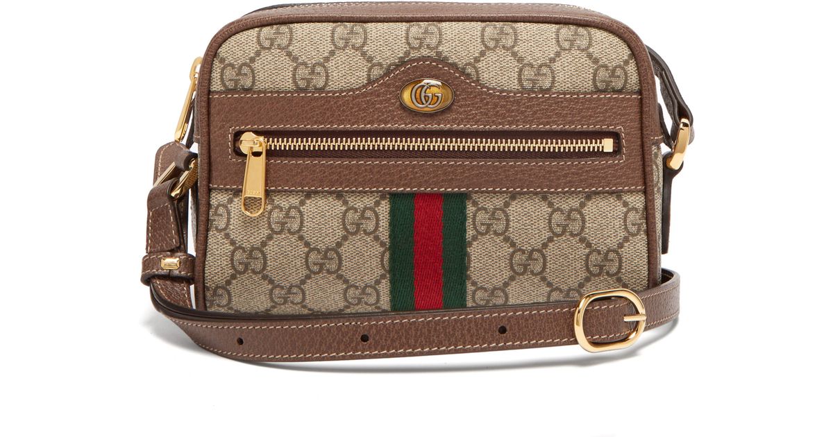 Gucci Ophidia Gg Supreme Cross Body Mini Bag in Brown | Lyst UK