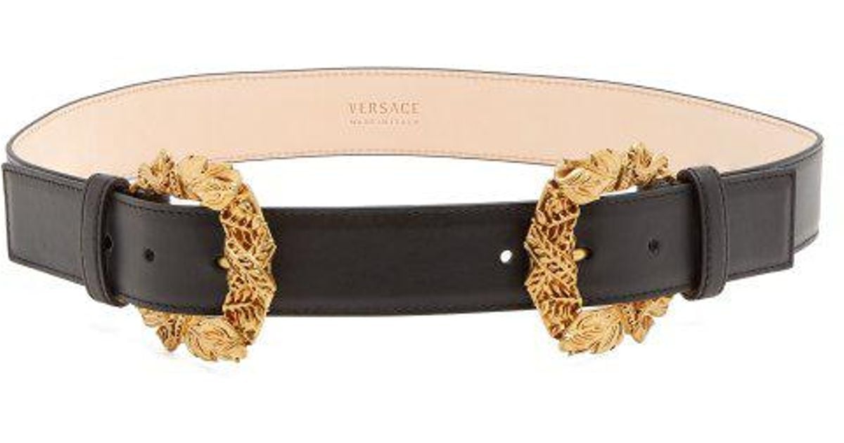 versace baroque buckle leather belt
