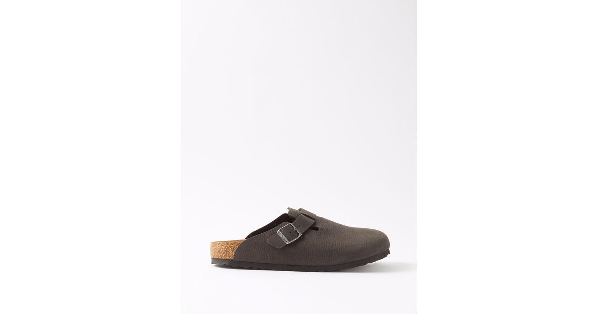 Birkenstock Boston Fauxleather Backless Loafers in Black (Gray) for