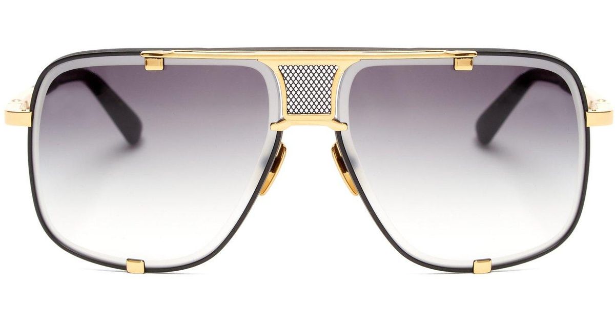 Dita Eyewear Mach Five Aviator Titanium And Acetate Sunglasses in Black