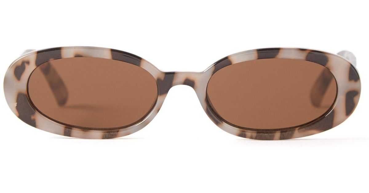 Le Specs Outta Love Oval Tortoiseshell acetate Sunglasses In Brown 