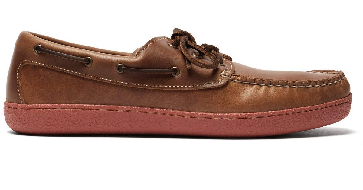 Quoddy Runabout Leather Boat Shoes In Brown For Men Lyst