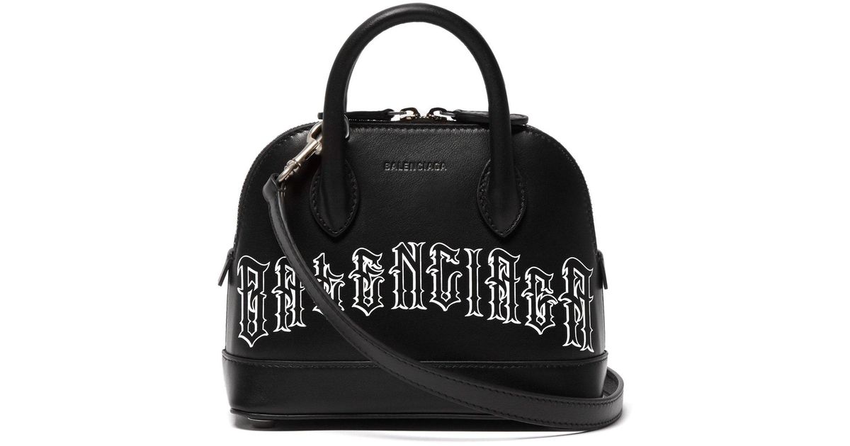 Balenciaga Tattoo Ville Xxs Leather Cross Body Bag in Black
