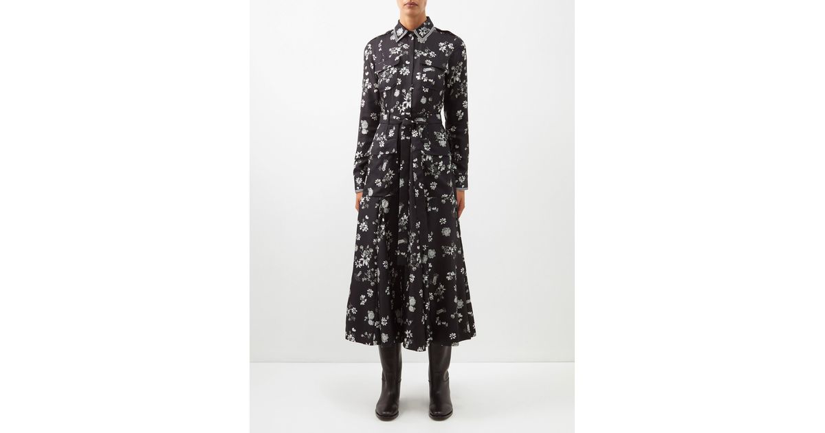 Gabriela Hearst Meyer Belted Floral-print Silk-twill Shirt Dress in ...