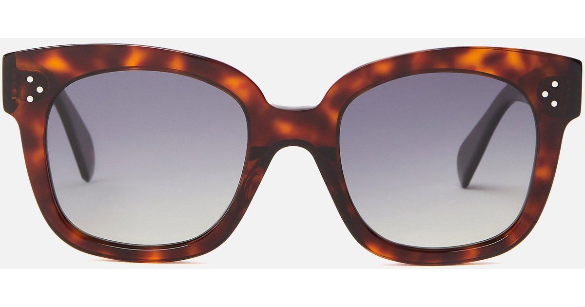 Celine Square Tortoiseshellacetate Sunglasses Lyst