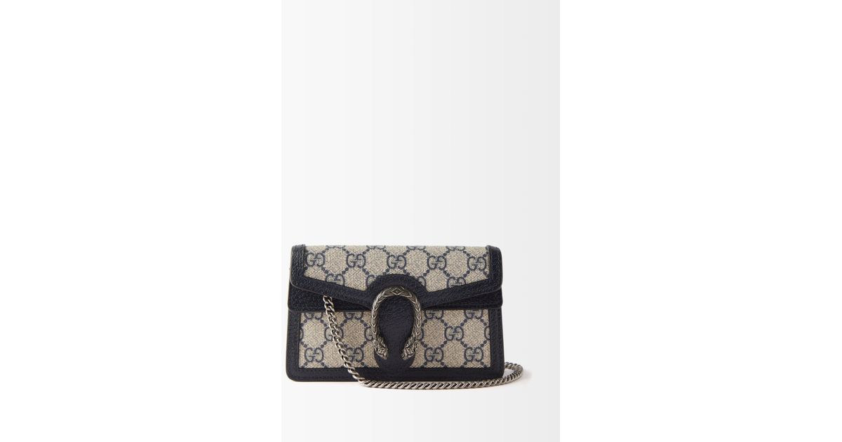 Gucci Dionysus Super Mini Leather-trimmed Printed Coated-canvas Shoulder  Bag in Natural | Lyst