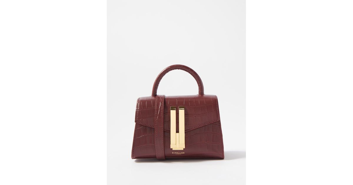 DeMellier The Nano Montreal Leather Crossbody Bag in Burgundy (Red) Lyst