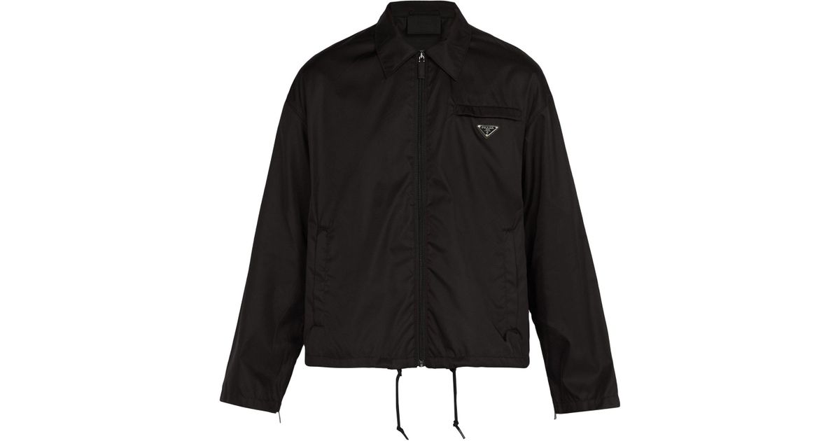 Prada Synthetic Lightweight Nylon Coach Jacket in Black for Men | Lyst