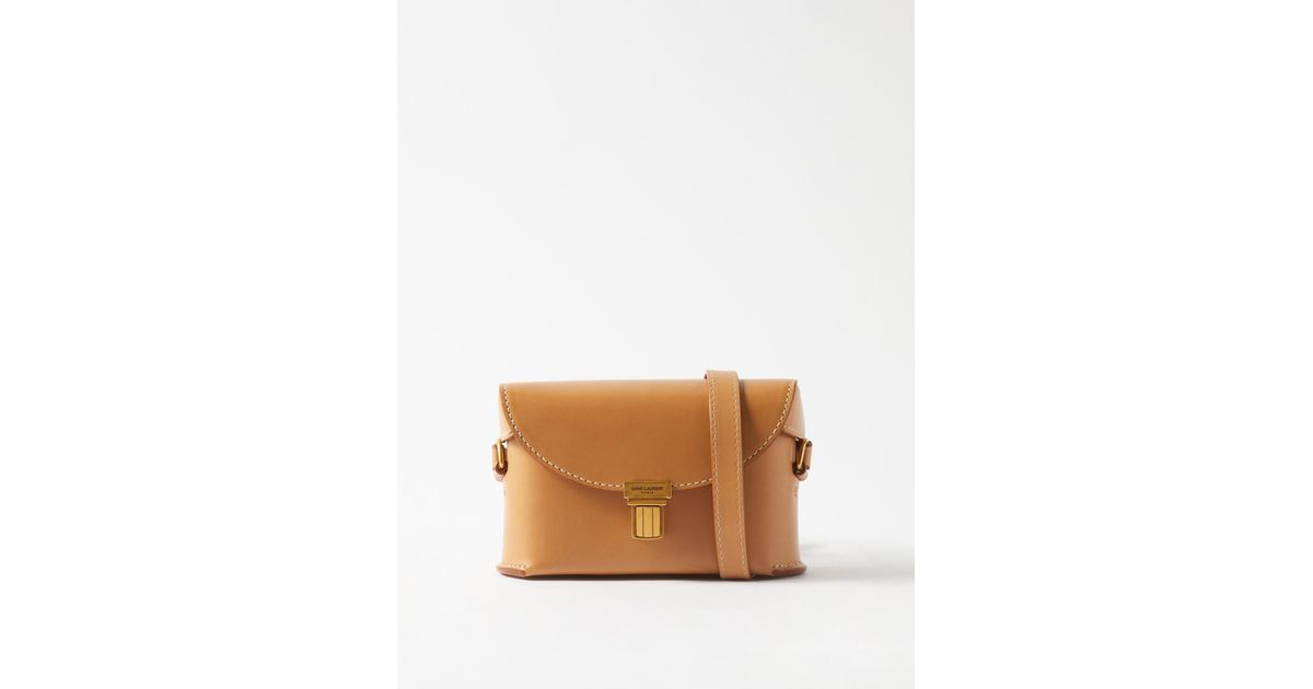 Saint Laurent Tuc Small Leather Crossbody Bag in Brown Lyst