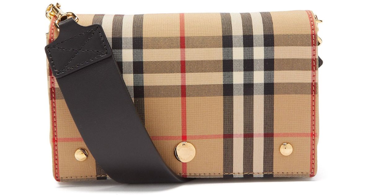 BURBERRY check canvas and leather shoulder bag – Vintage Carwen