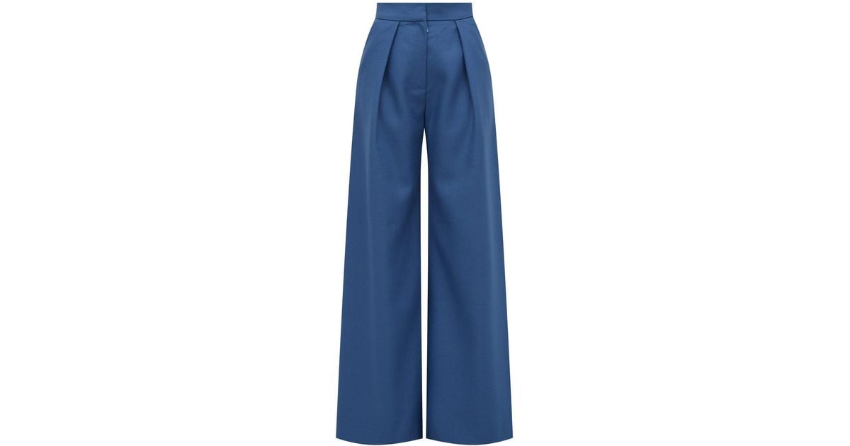 high rise wool trousers