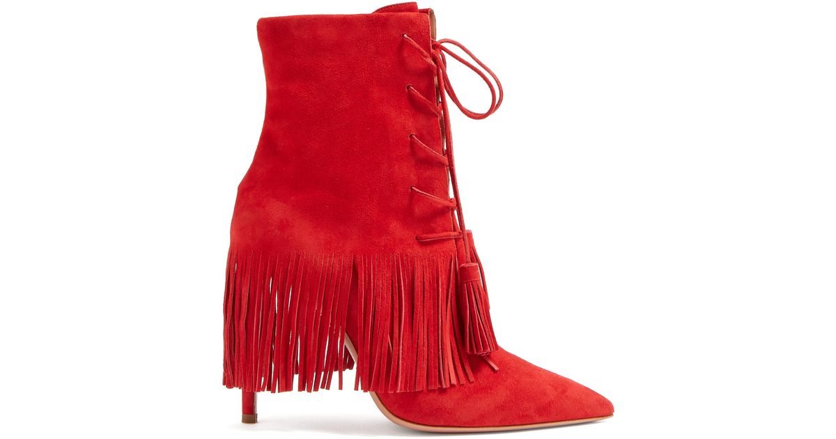 aquazzura red boots