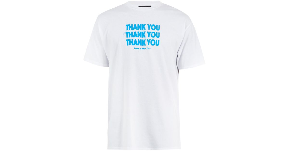 Raf Simons Thank You-print Cotton-jersey T-shirt in White for Men 