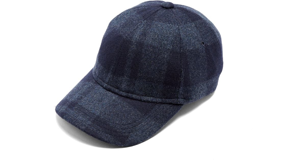A.P.C. Louis Checked Wool Blend Flannel Baseball Cap in Blue for Men Lyst