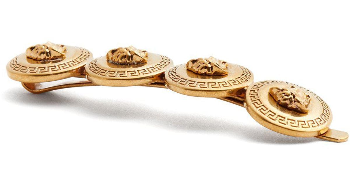 Versace Medusa Motif Hair Clip In Metallic Lyst