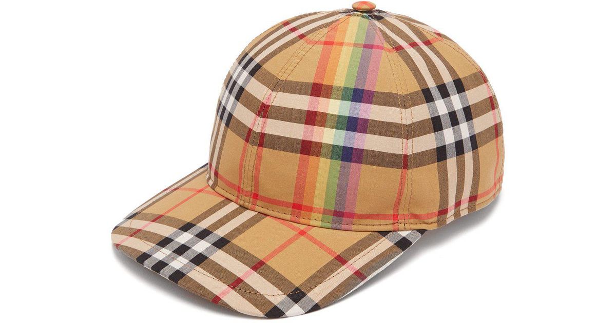 rainbow burberry hat