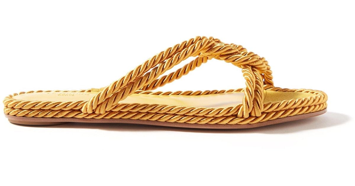 Le Monde Beryl Rope-braided Suede Sandals in Gold (Metallic) - Lyst